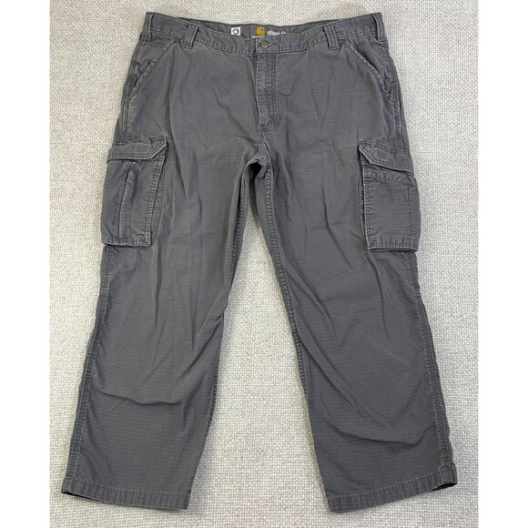 Carhartt Force Cargo Pants Men's 40x27 Gray Relaxed Fit Ripstop Utility Workwear - Picture 1 of 10